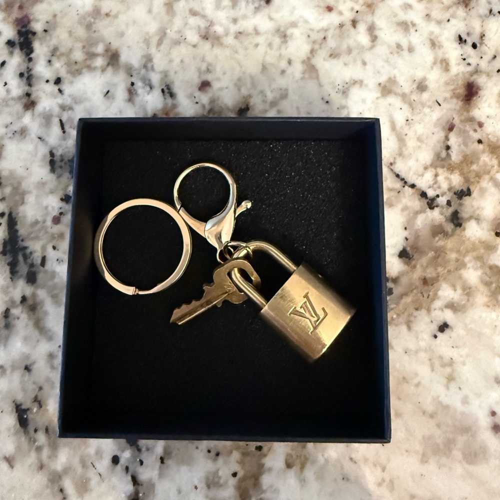 Louis Vuitton Gold-tone Logo Padlock Key Fob